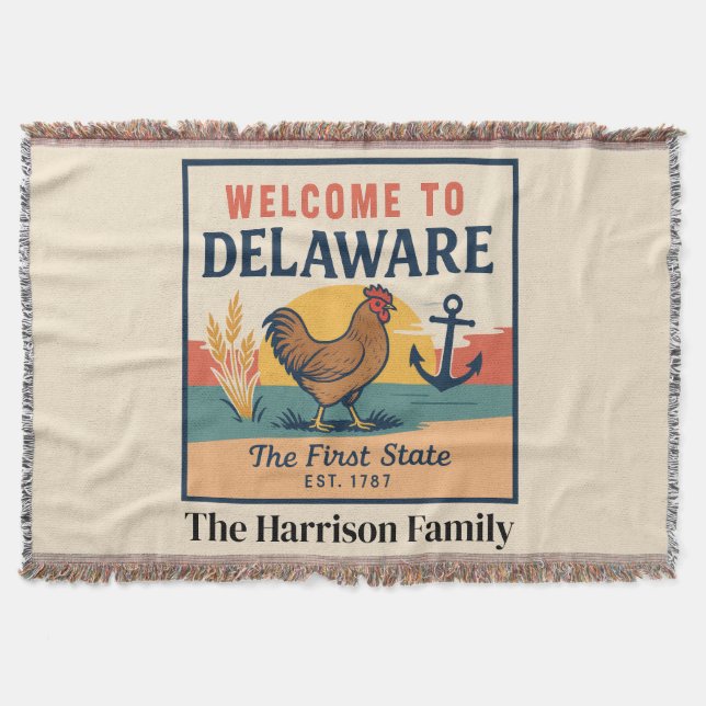 Personlig Delaware kastfilt Filt (Framsidan)