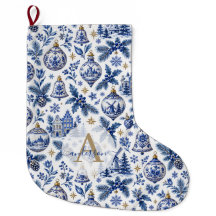 Personlig Delft Vit Blå Nederländsk Monogram