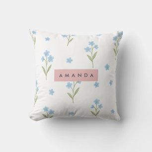 Personlig Delikat Blue Wildblomma Mönster Kudde