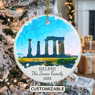 Personlig Delphi Ornament, Grekland Julgransprydnad Keramik