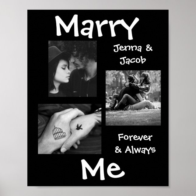 Personlig den här "Marry Me"-parets foto Poster (Framsidan)