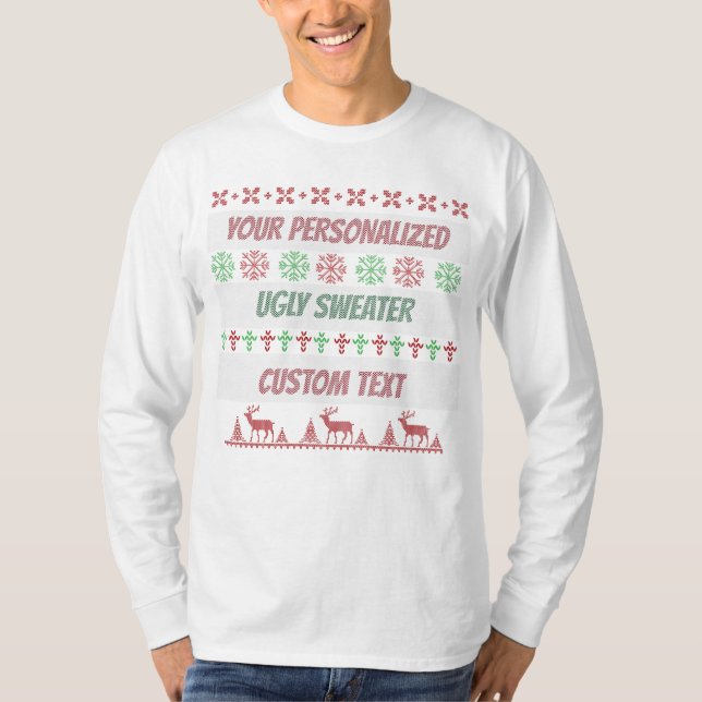 Personlig Den vackra jultomten Tee Shirt (Framsida)