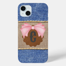 Personlig Denim & Leather med Rosa Bow