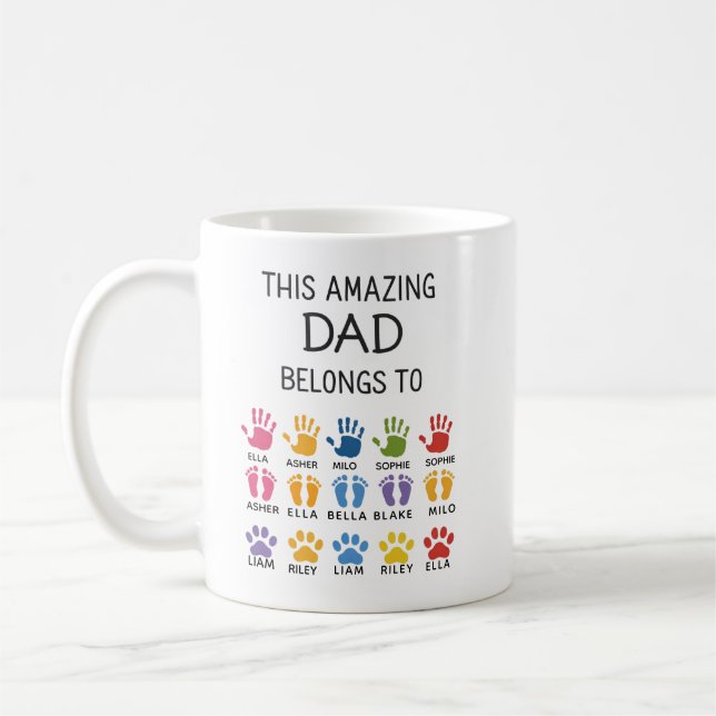 Personlig Denna fantastiska pappa tillhör | Anpass Kaffemugg (Vänster)