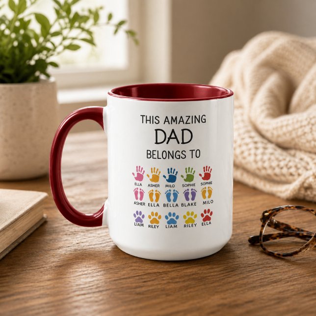 Personlig Denna fantastiska pappa tillhör | Anpass Mugg (Personalized This Amazing Dad Belongs To | Custom Mug)