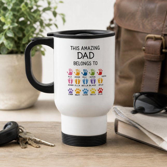 Personlig Denna fantastiska pappa tillhör | Anpass Resemugg (Personalized This Amazing Dad Belongs To | Custom Travel Mug)