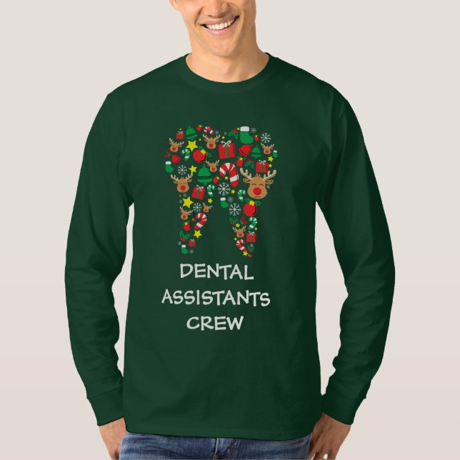 Personlig Dental Assistants Julteam T Shirt (Framsida)