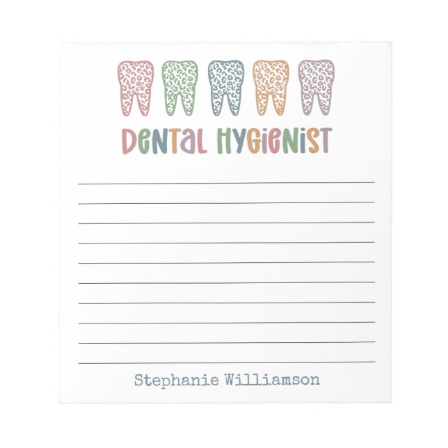 Personlig Dental Hygienist | RDH Dentist Cute Anteckningsblock (Framsida)