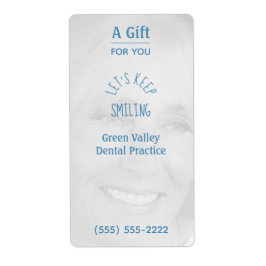 Personlig Dental Photo Hand Sanitizer-etikett Fraktsedel