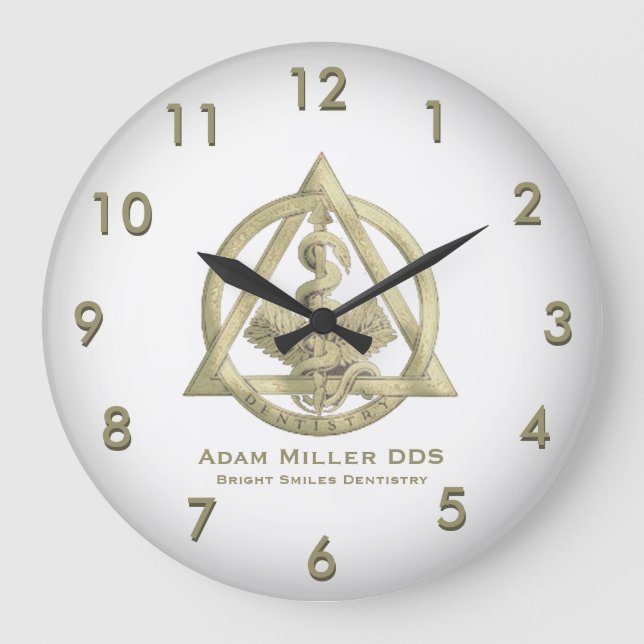 Personlig Dentist Clock Stor Klocka (Framsida)