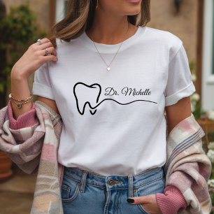 Personlig Dentist Office Dental White Tooth T Shirt