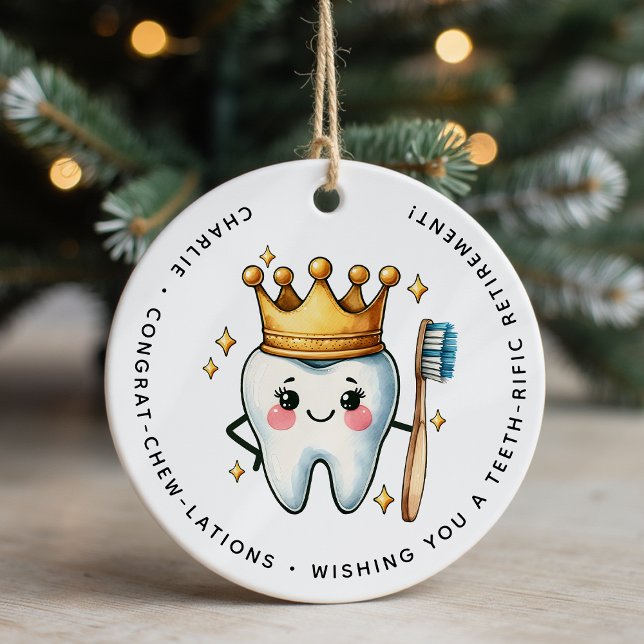 Personlig Dentist Pension Gift Julgransprydnad Keramik (Skapare uppladdad)