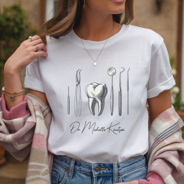 Personlig Dentist Professionell Dental White T Shirt (Skapare uppladdad)