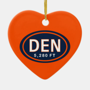 Personlig Denver CO 5 280 FT Hjärtdekoration Julgransprydnad Keramik
