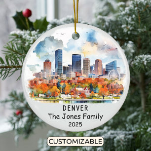 Personlig Denver Ornament, Colorado State Julgransprydnad Keramik