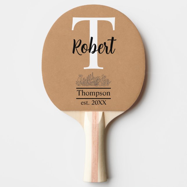 Personlig Desert Bröllop Ping Pong Guest Game Pingisracket (Framsidan)
