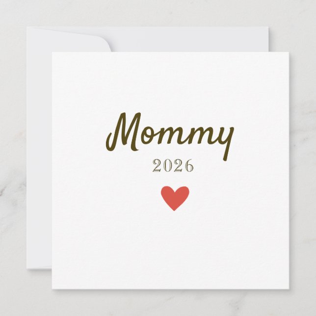 Personlig design för nya mammor med årtal julkort (Framsida)