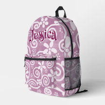 Personlig design med rosa vita blommönster