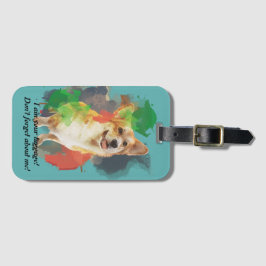 Personlig Design "Söt Corgi". Bagagebricka