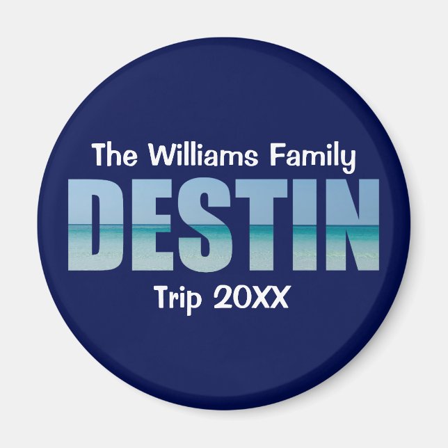 Personlig Destin Beach Resa Coola Blue Magnet (Framsidan)