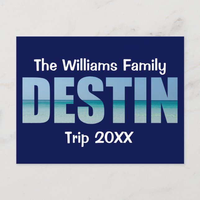 Personlig Destin Beach Resa Coola Ocean Vykort (Framsida)