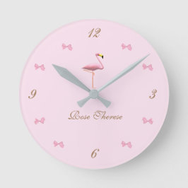 Personlig Det är en Girl Rosa Flamingo Thworthy Rund Klocka