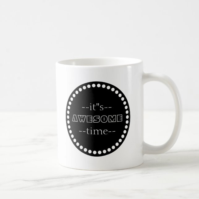 Personlig Det är Fantastisk Time Black & White Kaffemugg (Höger)