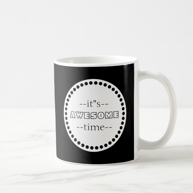 Personlig Det är Fantastisk Time Black & White Kaffemugg (Höger)