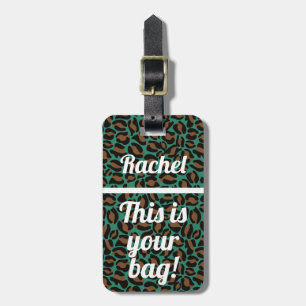 Personlig Det här är din påse Funny Leopard Bagagebricka