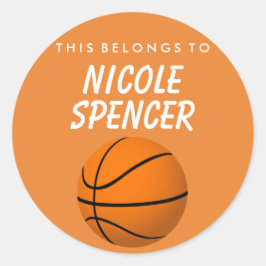 Personlig det här Tillhöret att fästa - Basketboll Runt Klistermärke