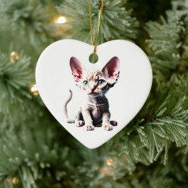 Personlig Devon Rex Kitten Julgransprydnad Keramik