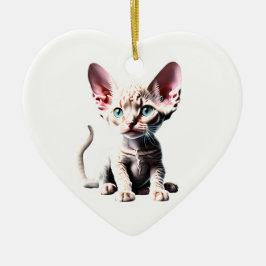 Personlig Devon Rex Kitten Julgransprydnad Keramik