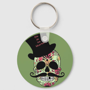 Personlig Dia de los Muertos Nyckelring