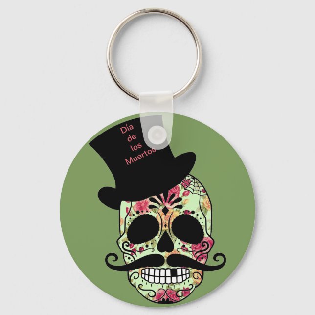 Personlig Dia de los Muertos Nyckelring (Framsida)