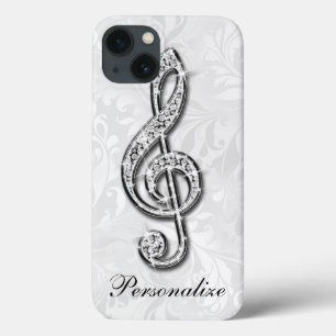 Personlig diamantmusiknot Blommig damask