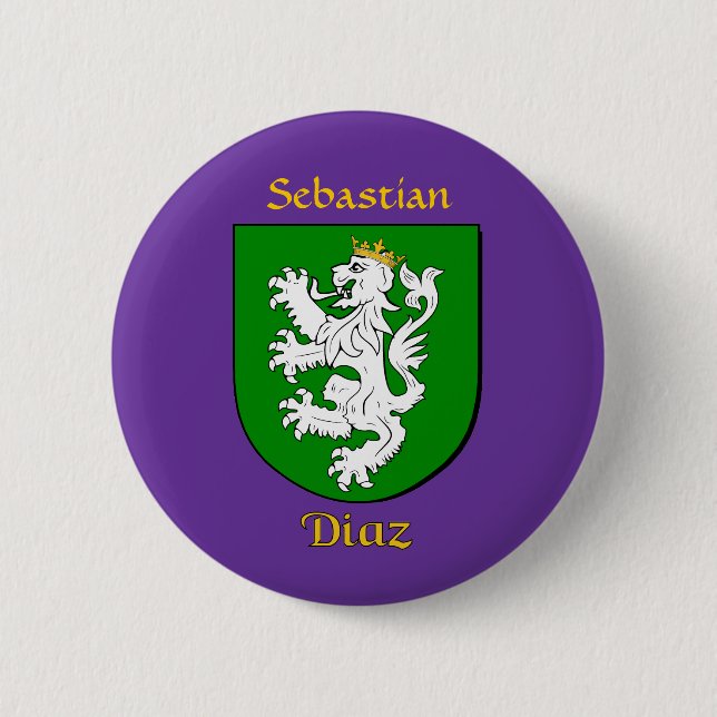 Personlig Diaz Historical Shield Knapp (Framsida)