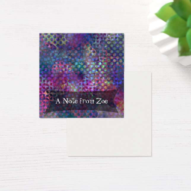 Personlig Digital Art för flerfärgad Abstrakt Fyrkantigt Visitkort (Skivbord)