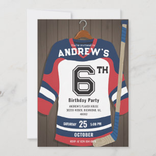 Personlig Digital Hockey Födelsedagsfest Inbjudningar