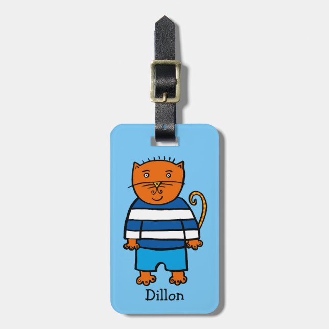 Personlig Dillon katten Bagagebricka (Vertikal Framsida)