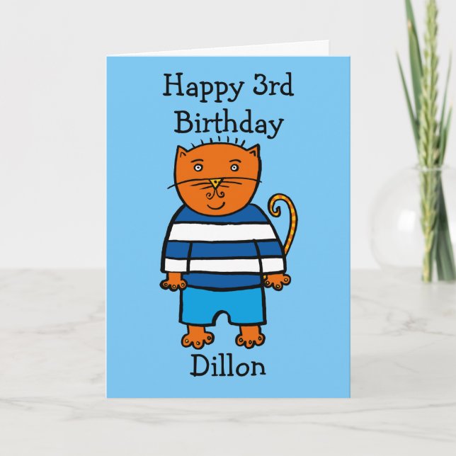 Personlig Dillon katten Kort (Framsida)