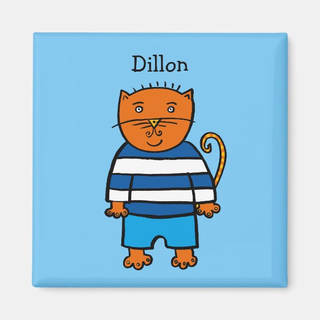 Personlig Dillon katten Magnet (Framsidan)