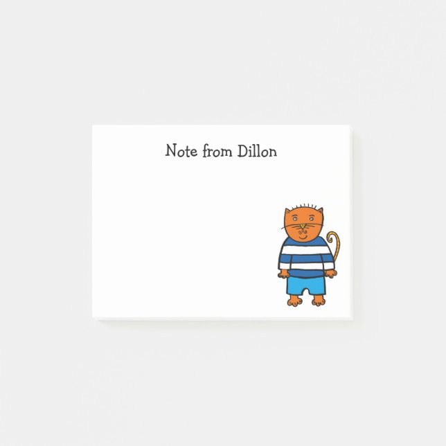 Personlig Dillon katten Post-it Block (Framsida)