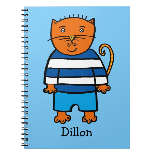 Personlig Dillon the Cat Anteckningsbok Med Spiral (Framsidan)