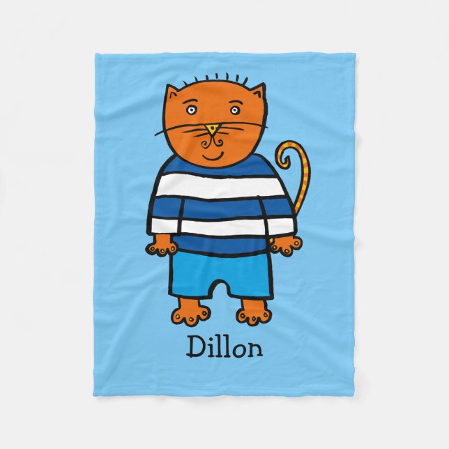 Personlig Dillon the Cat Fleecefilt (Framsidan)