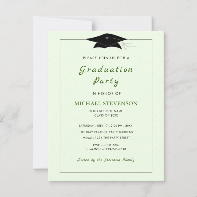 Personlig din egen inbjudan till designen Studente (Framsida)