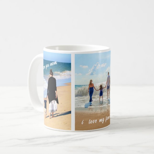 Personlig din familjs fotokollage Mugg (Framsida vänster)