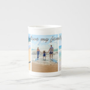 Personlig din familjs fotosamling Mugg Gift Benporslin Mugg
