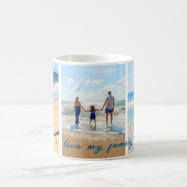 Personlig din familjs fotosamlingskaffe Mugg (Center)