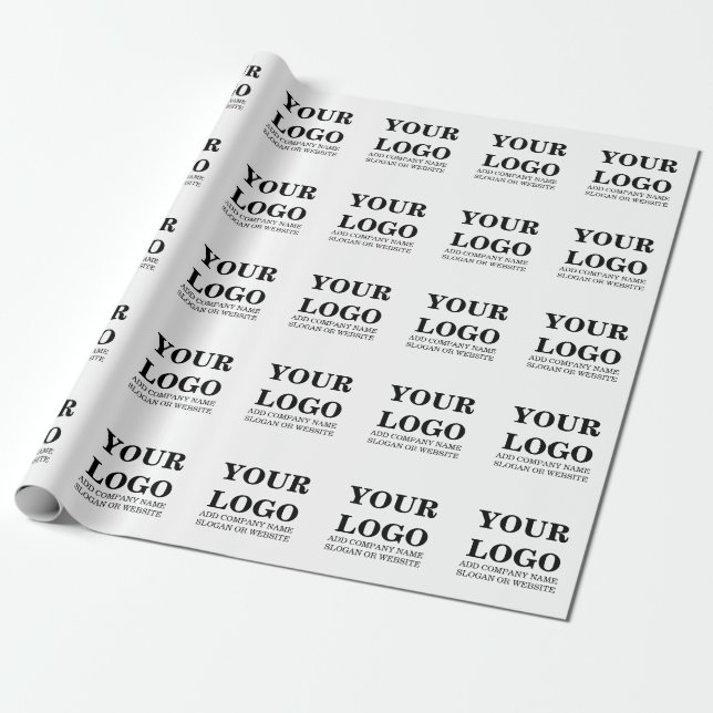 Personlig Din Logotyp Namn Stylish Modern Minimal Presentpapper (Utrullad)