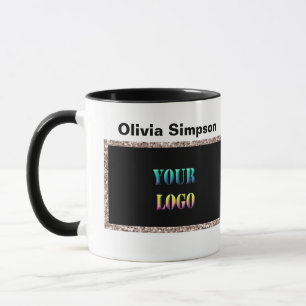 Personlig din logotyp text utrymme namn företag ed mugg